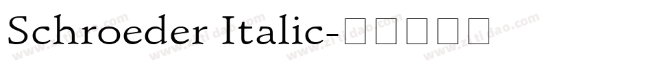 Schroeder Italic字体转换